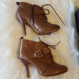 Aldo tan leather ankle booties